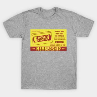 Retro Rose Video Membership Card T-Shirt